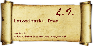 Latosinszky Irma névjegykártya